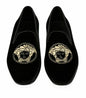Men Handmade Black Velvet Embroidered Loafers Party Slipper Formal Casual Shoes