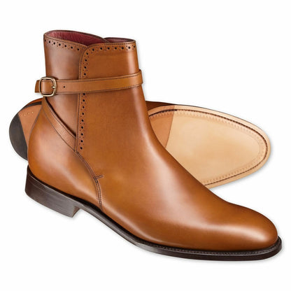 Men Handmade Boots Fashion Ankle Tan Leather High Style Formal Wear Casual Shoes