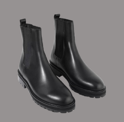 Men Shoes Handmade Firenze Atelier Matte Black Leather Round Toe Ankle Chelsea