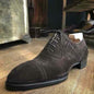 Handmade Men's Genuine Brown Dress Suede Leather Oxford Cap Toe Lace up Shoes
