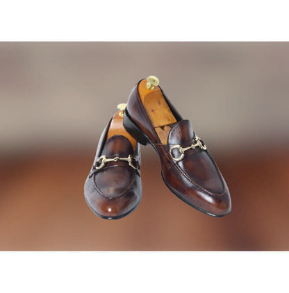 Brown Shoes Handmade Classic Leather Formal Casual Men Moccasin Loafer Shoes