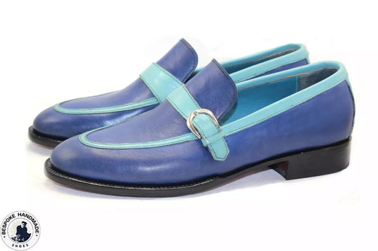 Men's Shoes Goodyear Welted Leather Monk Strap Slip On Loafers Formal Casual