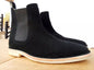 Handmade black suede leather high ankle chelsea crepe sole boots for men