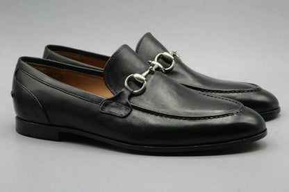 Men Handmade Shoes Black Leather Moccasin Slip On Formal Casual Wear Boots New