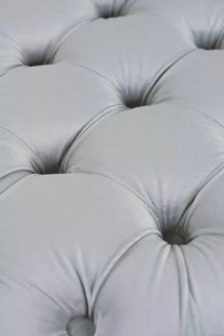 Storage Ottoman Velvet Plush Dove Grey Footstool for Living Room Bedroom Hallway