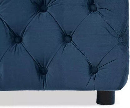 Blue Velvet Square Shape Footstool (80cm x 80cm x 42cm)