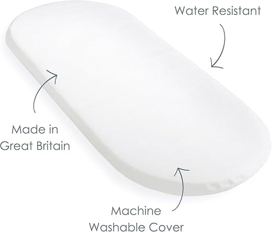 Clair de Lune Moses Basket Fibre Mattress, Hypo-Allergenic Baby Bassinet Mattresses (Palm Basket 74 x 28 cm)