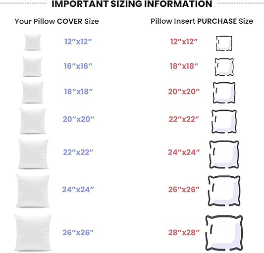 Living Standard Set of 4 Premium Outdoor Water Resistant Stuffer Pillow Throw Inserts Sham Square Form" W, Standard/White @ M&A STYLE