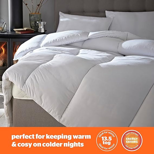 Silentnight Warm & Cosy Double 13.5 Tog Winter Duvet – Extra Warm Thick Heavyweight Cosy Winter Quilt Duvet Ideal for Cold Nights – Hypoallergenic and Machine Washable - Double - 200x200cm