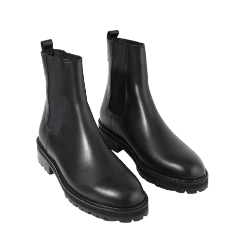 Men Shoes Handmade Firenze Atelier Matte Black Leather Round Toe Ankle Chelsea