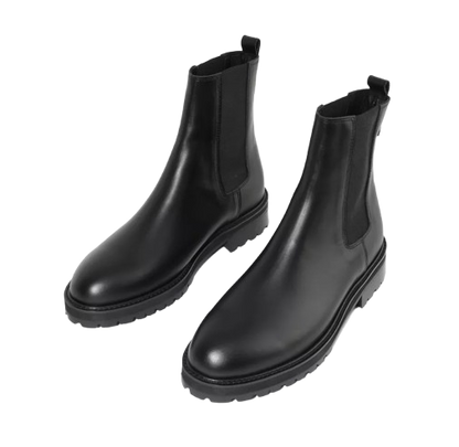 Men Shoes Handmade Firenze Atelier Matte Black Leather Round Toe Ankle Chelsea