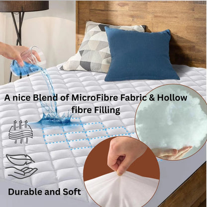 Microfibre Mattress Protector 12cm Deep Quilt 100% Waterproof Fit Cover uk size