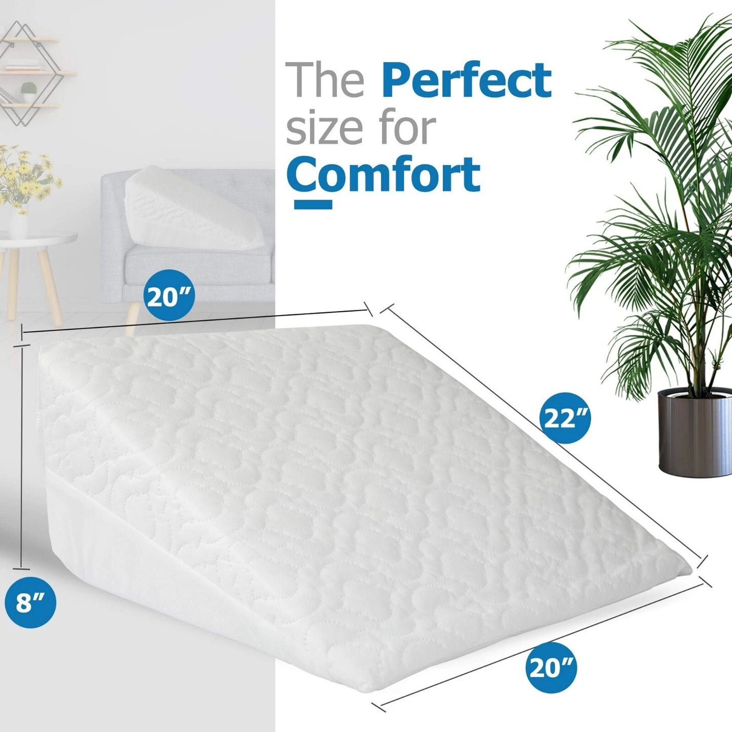 Wedge Pillow Orthopaedic Acid Reflux Back Support Bed Cushion Back Foam Rest Leg