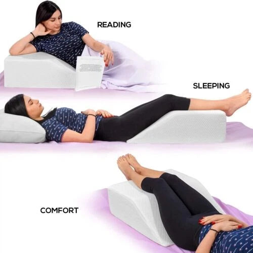 Leg Elevation Foam Wedge Pillow Leg Knee Hip & Lower Back Pain Injury Recovery