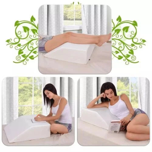 Leg Elevation Foam Wedge Pillow Leg Knee Hip & Lower Back Pain Injury Recovery